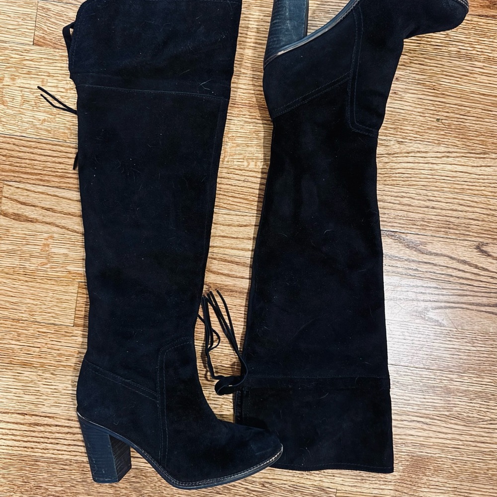 Franco Sarto Black Over the Knee Boots
